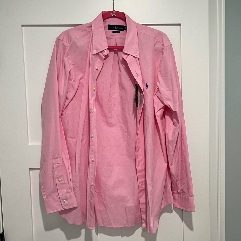 NWT Pink Ralph Lauren Polo Button Down